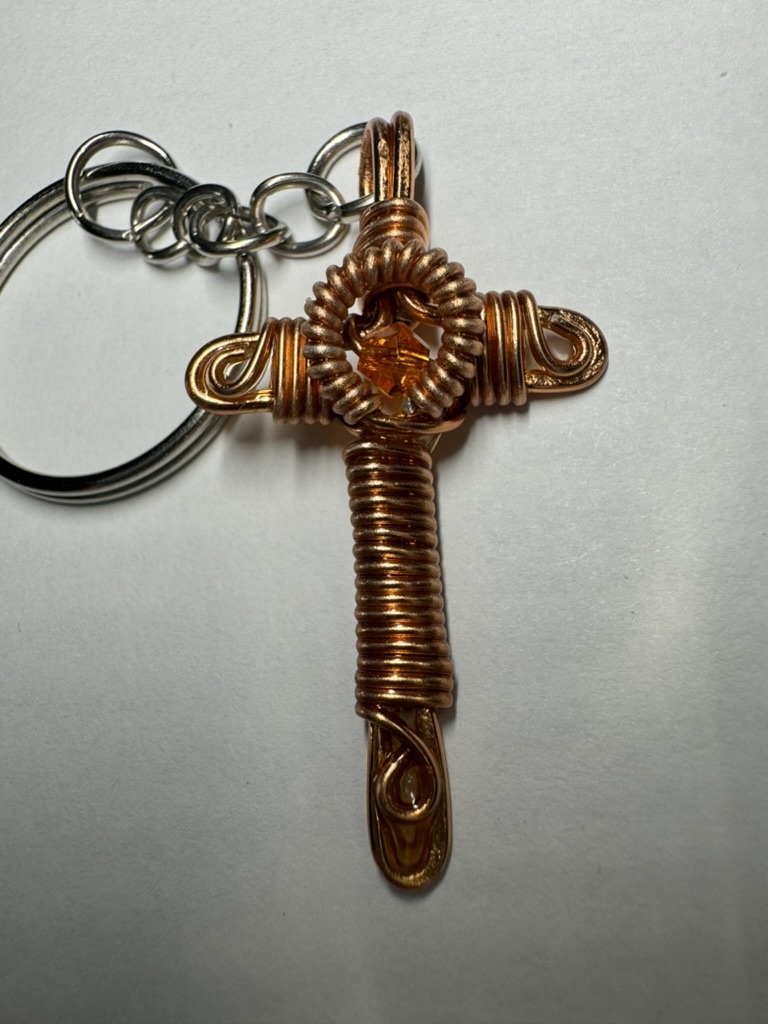 Gold Cross Keychain