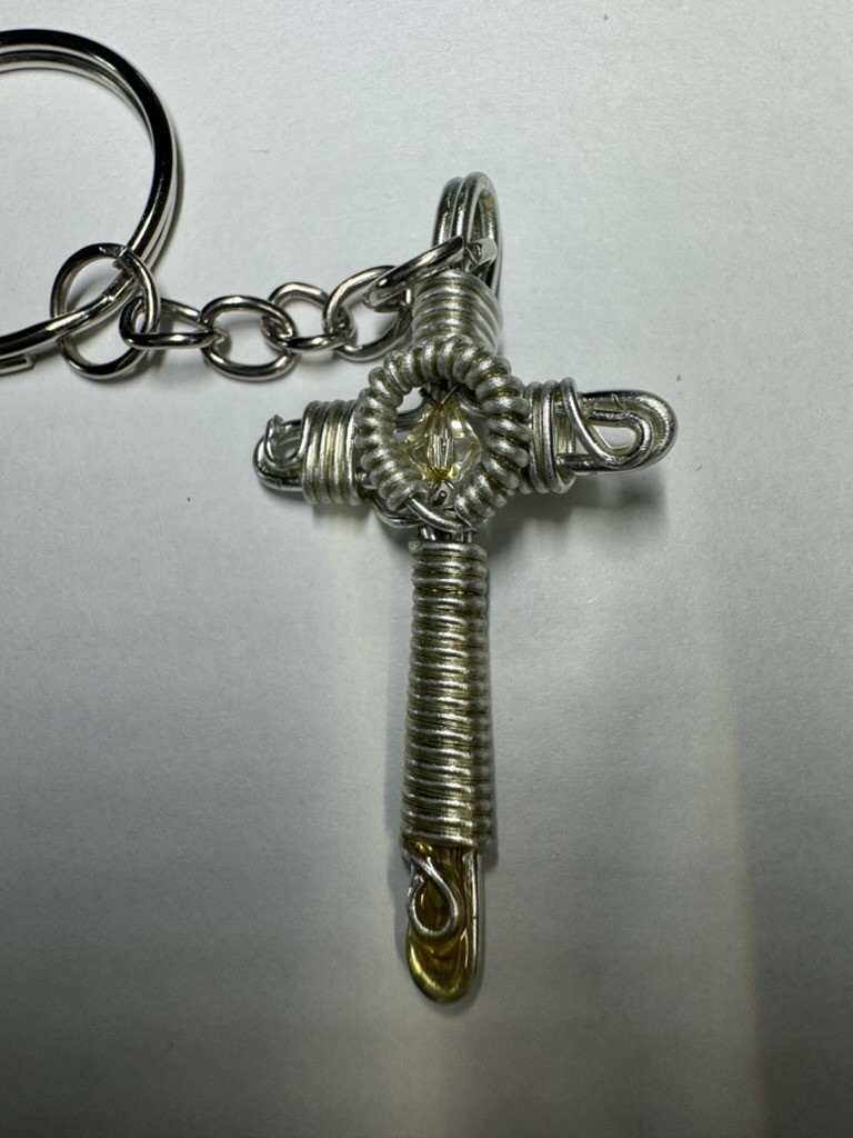 Silver Cross Keychain