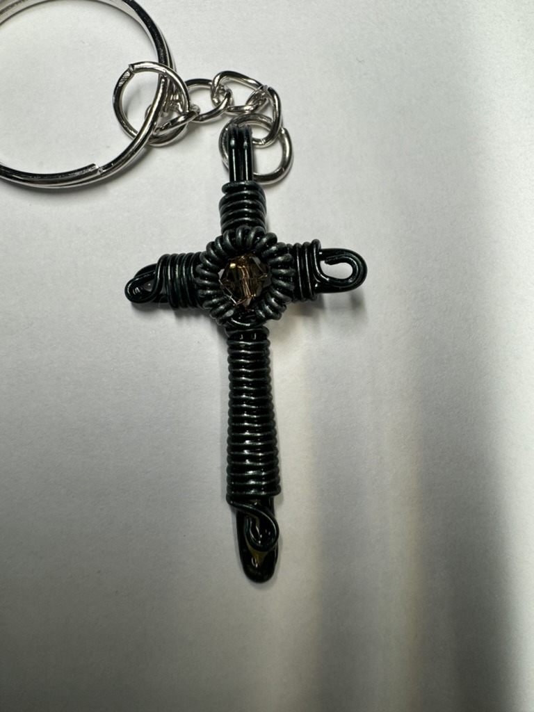 Black Cross Keychain