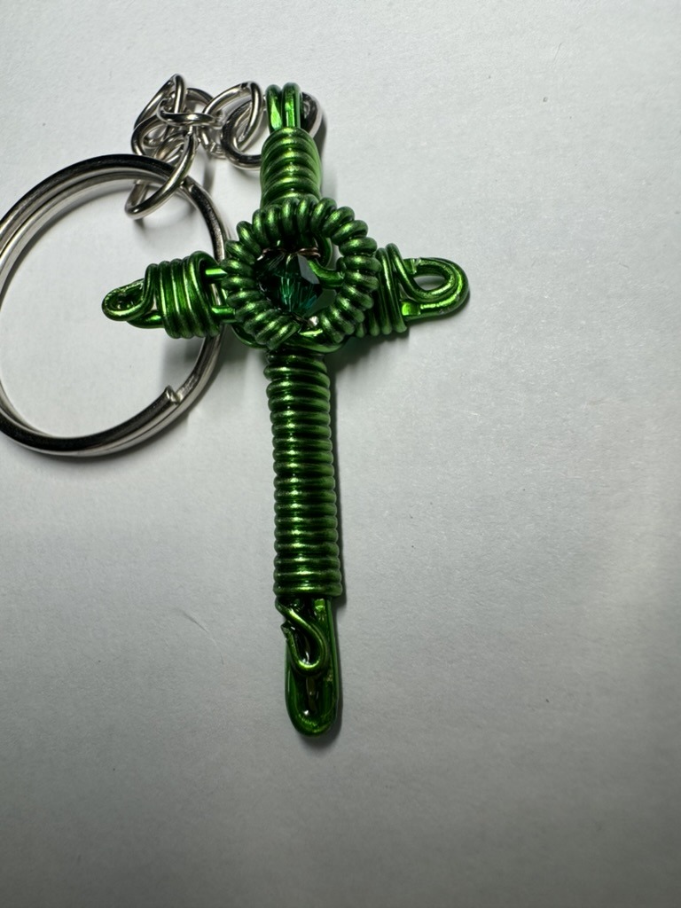 Green Cross Keychain