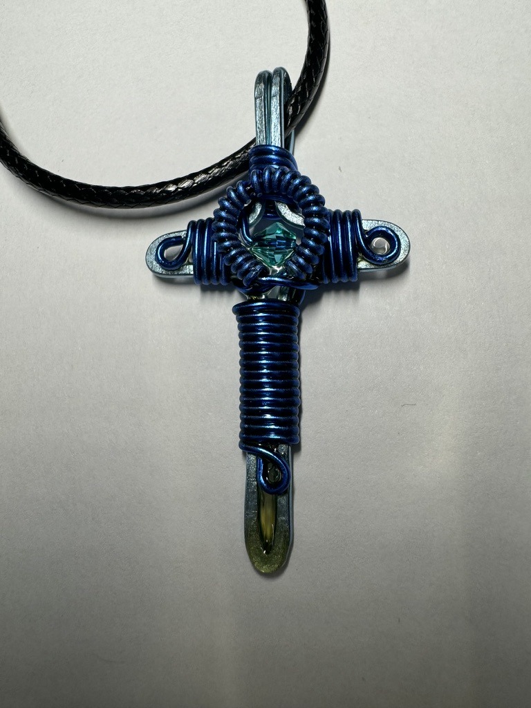 Blue Cross Necklace