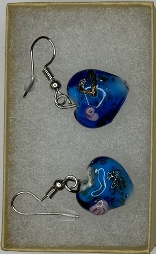 Blue Heart Earring