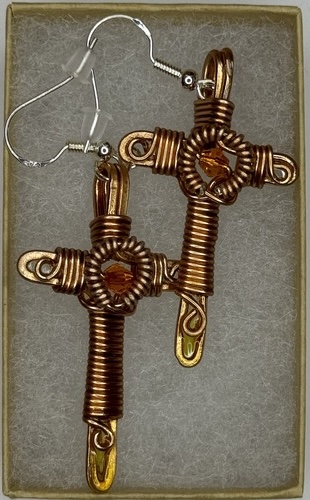 Gold Cross Earrings