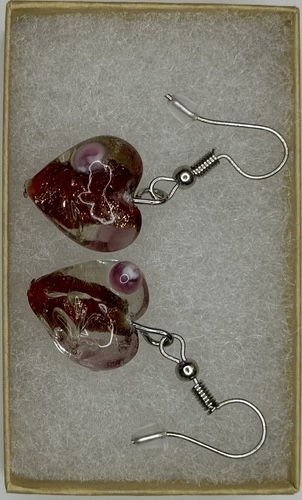 Brown Heart Earrings