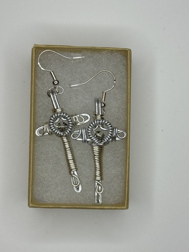 Silver Cross Earrings